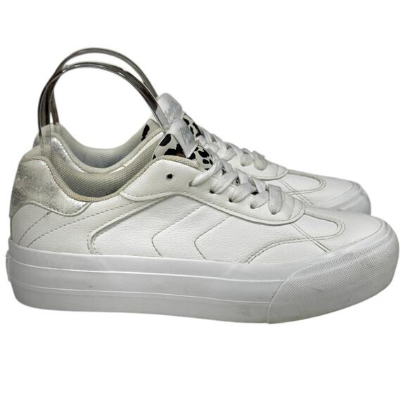 Blowfish Malibu Smash Sneaker Platform Outsole White Faux Leather White Size 7 - Picture 1 of 12